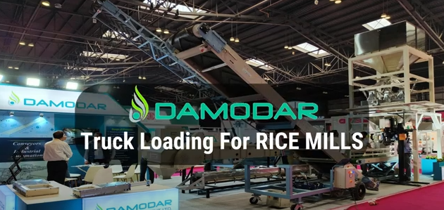 Truck loading conveyor at an exhibition